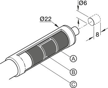 Teleskopická šatní tyč, ⌀ 22 mm, kulatá, ocel, délka 680–1100 mm
