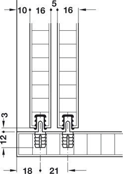 Tělo, k přišroubování, Häfele Slido F-Line11 12A, Infront