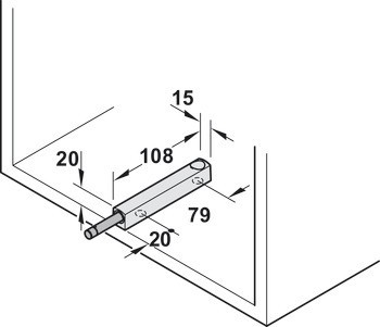 Tělo k přišroubování, pro tlačnou záskočku Free ⌀ 10 x 90 mm