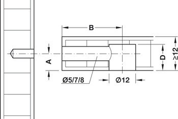 Tělo spoje, Häfele Minifix® 12, zinková slitina, bez límce