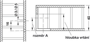 Tělo spoje, Häfele Tab 20 HC, pro tloušťku panelu: 40–60 mm