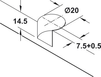 Tělo spoje, Rafix Tab 20 S, pro tloušťku police od 19 mm