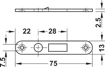 Tělo zadlabacího zámku, pro pevnou vložku s plátkovými stavítky, backset 22 mm