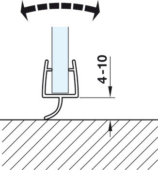 těsnění pro skleněné dveře, Pro sprchové kouty, sklo-podlaha
