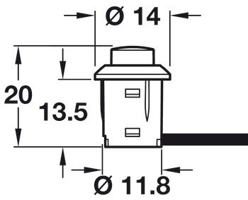 Tlačítkový spínač, Häfele Loox, s kabelem