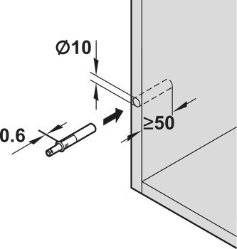 Tlačná záskočka, Blum Tip-On model 956.1004