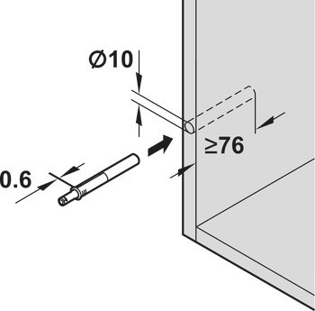 Tlačná záskočka, Blum Tip-On model 956A1006F