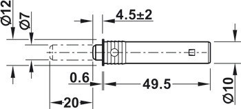 Tlačná záskočka, k zavrtání, ⌀ 10 mm nebo k přišroubování do řady vrtaných otvorů 32/37