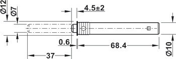 Tlačná záskočka, k zavrtání, ⌀ 10 mm nebo k přišroubování do řady vrtaných otvorů 32/37