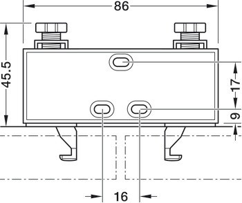 Tlačná záskočka, Metalla 510 Push, dvojitá, s nastavovacím adaptérem