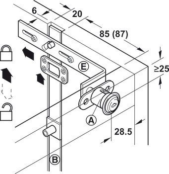 Tlačný zámek, Häfele Symo FM Pro, s pevnou vložkou s pinovými stavítky, standardní profil, individuální, Service+