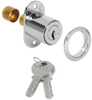 Tlačný zámek, s vložkou s pinovými stavítky, pro dřevěné posuvné dveře, standardní profil