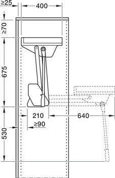 TOP zdvihací mechanismus na šaty, Kesseböhmer Conero