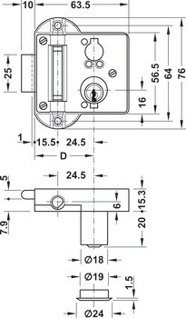 Trojcestné zámky Standard-Nova, S pevnou vložkou s plátkovými stavítky, backset 40 mm