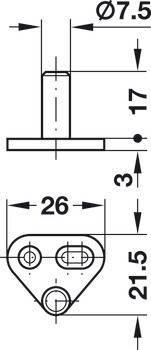 Trojcestný zámek, Häfele Heavylock, se zámkovou vložkou, backset 40 mm