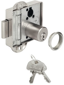 Trojcestný zámek, Häfele Standard-Nova, s vložkou s pinovými stavítky, individuální systém s hlavním klíčem HK/GHK, Service+