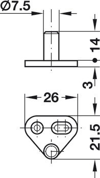 Trojcestný zámek se střelkou, PZ 60, backset 40 mm