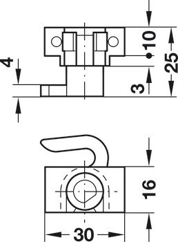 Trojcestný zámek se závorou, PZ 60, backset 40 mm