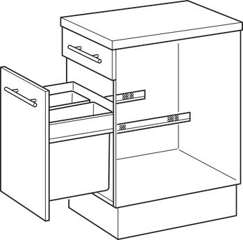 Trojdílný odpadkový koš, Pro Blum Tandembox XL, 3 x 25 litrů