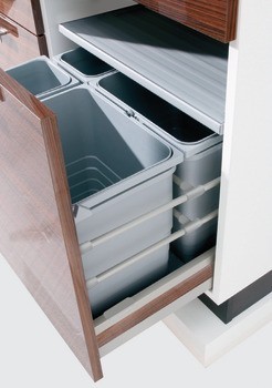 Trojdílný odpadkový koš, Pro Blum Tandembox XL, 3 x 25 litrů
