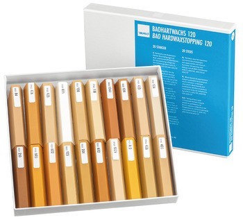 Tvrdý vosk, moderní barvy, pro retuše/opravy, přípravky na údržbu povrchu