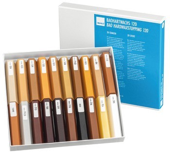 Tvrdý vosk, základní barvy, pro retuše/opravy, přípravky na údržbu povrchu