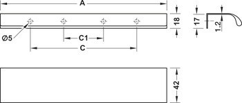 Úchytka do hrany, Hliník