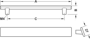 Úchytka se soklem, Häfele Déco H1975, zinková slitina
