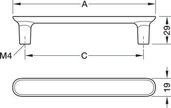Úchytka se soklem, Häfele Déco H2320, zinková slitina