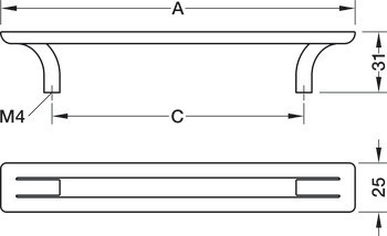 Úchytka se soklem, Häfele Déco H2350, zinková slitina