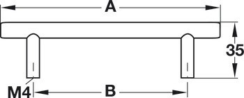 Úchytka se soklem, Häfele Déco, nerez
