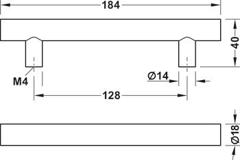 Úchytka se soklem, úchytka: sklo, sokl: nerez