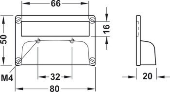 Úchytka se štítkem, zinková slitina, rozměr štítku 75 x 18 mm
