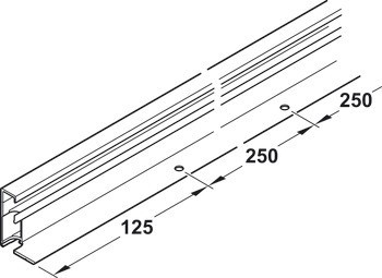 Úchytkové profily pro osvětlení, Hliník, pro posuvné dveře