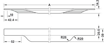 Úchytkový profil, Häfele Déco, nerez