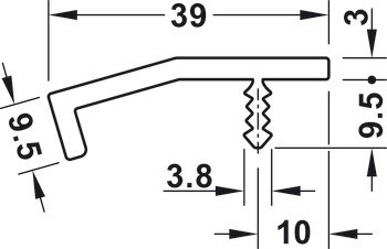 Úchytkový profil, Häfele Déco, nerez