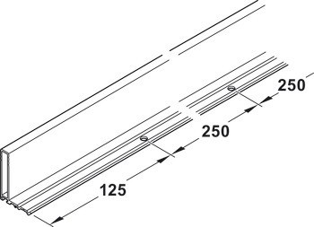 Úchytkový profil, Häfele Slido F-Handle26 A1, hliník, pro posuvné dveře