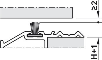 Úchytkový profil, Häfele Slido F-Handle26 A6, hliník, pro posuvné dveře