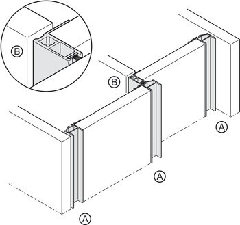 Úchytkový profil, Häfele Slido F-Handle26 A6, hliník, pro posuvné dveře