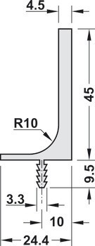 Úchytkový profil, hliník, pro čela myčky bez úchytek, Häfele Déco
