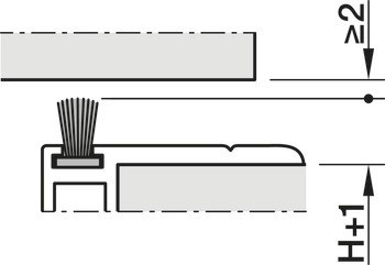 Úchytkový profil, Häfele Slido F-Handle24 A1, hliník, pro dřevěné posuvné dveře