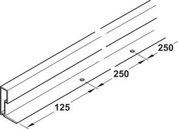 Úchytkový profil, Häfele Slido F-Handle24 A1, hliník, pro dřevěné posuvné dveře
