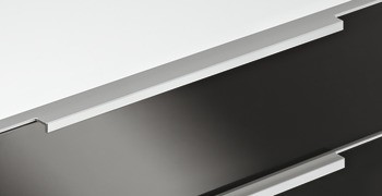 Úchytkový profil, úchytka přes celou šířku korpusu, hliník, hranatá, Häfele Déco