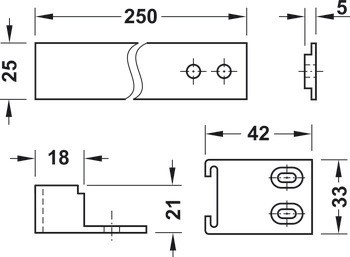 Unášecí závěs, Pro vestavné lednice za nábytková dvířka