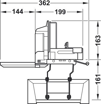 Univerzální kráječ, Ritterwerk AES 52 S, pro šířku korpusu min. 300 mm