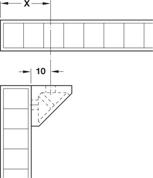 Univerzální rohový spoj, šířka 44 mm
