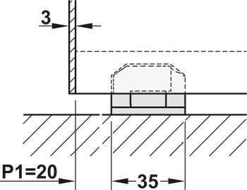 Upevňovací profil, Junior 120/B-Pocket, s bajonetovým zámkem