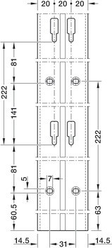 Upevňovací profil, Vertikální systém NB