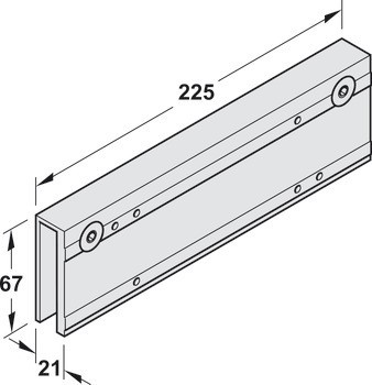 Upínací deska, pro celoskleněné dveře, pro TS 2000, Geze