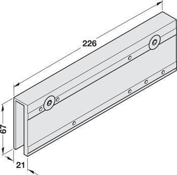 Upínací deska, pro skleněné dveře, pro TS 2000 NV a TS 3000, horní dveřní zavírač, Geze